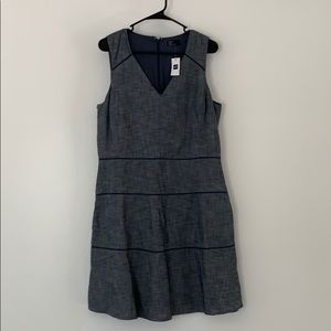 Chambray fit and flare tank dress